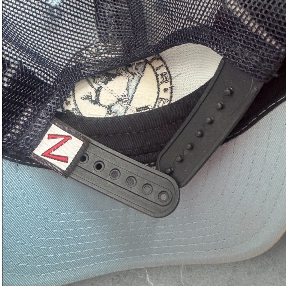✅Vintage 90s Zephyr Powder Blue Pittsburgh Penguins Mesh Trucker Hat - Picture 8 of 16